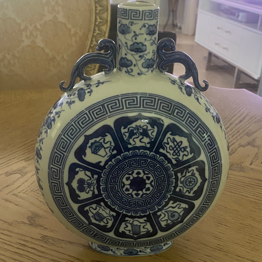 Blue and White Ceramic Vase